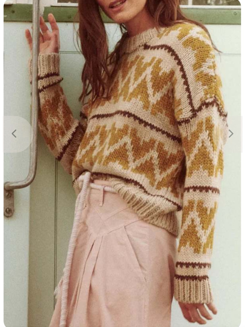 THE GREAT. The Folk Pullover in Earthtone